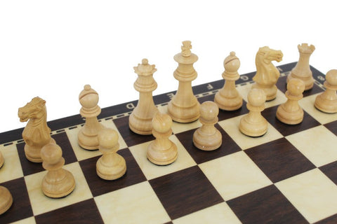 Walnut Wood Chess Set, Handmade in Italy, Weighted, Numbered Board