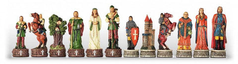 Robin Hood Chess Pieces Set, Hand-Painted Resin, Made in Italy, 8 cm