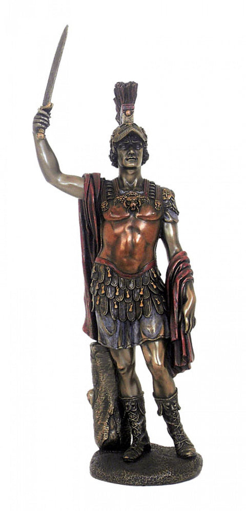 Roman Centurion Statue 33cm Resin Bronze Finish Handmade Italy Home Decor Gift