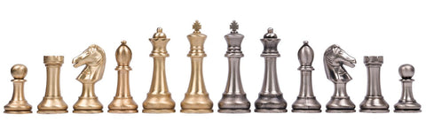 Classic Italian Gold & Silver Chess Pieces Set, Handcrafted Metal, 12cm King