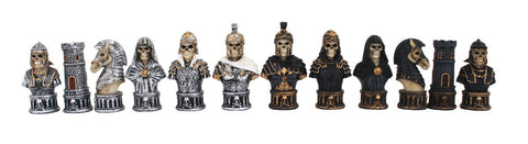 Skeleton Chess Pieces Set, Hand-Painted Resin, 8cm King, Made in Italy
