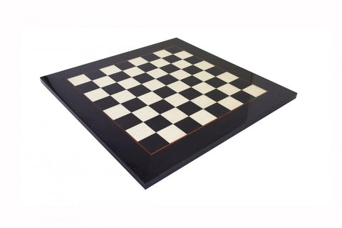 Handmade Black Wooden Chess Board 42x42 cm, 4 cm Squares, Made in Italy