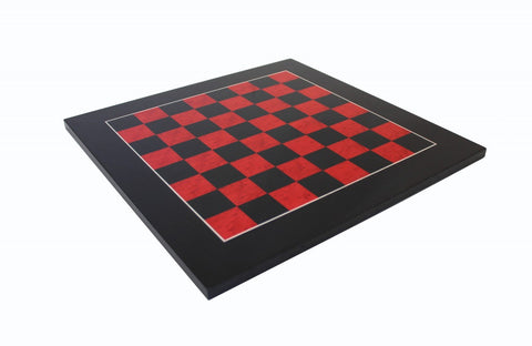 Handmade Black & Red Wooden Chess Board, 42 cm, 4 cm Squares, Made in Italy