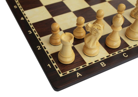 Handcrafted Acacia & Walnut Chess Set, Weighted Pieces, Numbered 20" Board
