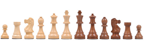 Handcrafted Acacia & Walnut Chess Set, Weighted Pieces, Numbered 20" Board