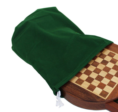 Premium Round Magnetic Wooden Chess Set with Drawer, 25cm Board, Handmade Italy
