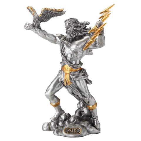Zeus Pewter Figurine 11cm – Handmade Italian Greek God Collectible Statue