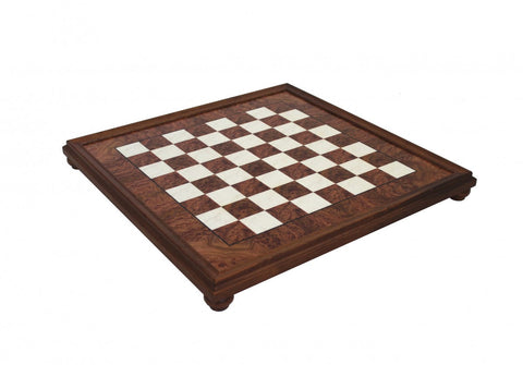 LANDSKNECHT Handmade Chess Set, Metal Gold & Silver, Wooden Board 48x48cm, Italy