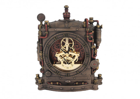 Italian Bronze Resin Mantel Clock Sculpture, 20cm Home Decor Gift