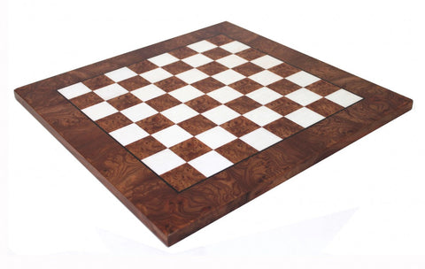 Luxury Handmade Elm Wood Chess Board 60x60 cm, 6 cm Squares, Made in Italy