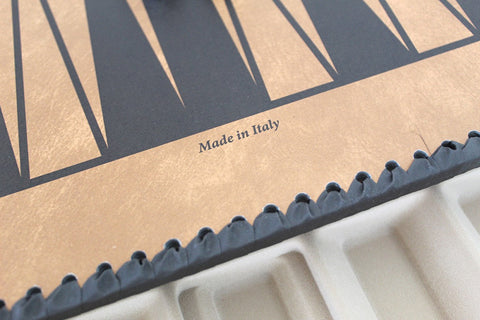 Faux Leather Chess Board with Storage, Checkers & Backgammon, 48x48 cm, Italy