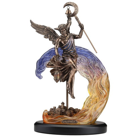Hypnos Greek God of Sleep Statue, Bronze Resin, 33cm Home Decor, Italian