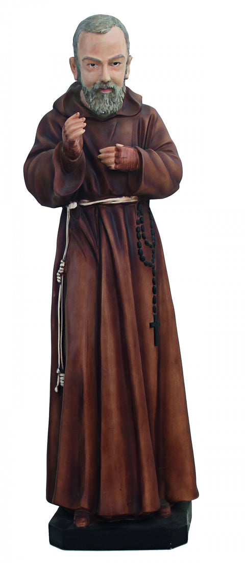 Large Saint Padre Pio Catholic Statue 60cm Hand-Painted Resin, Made in Italy