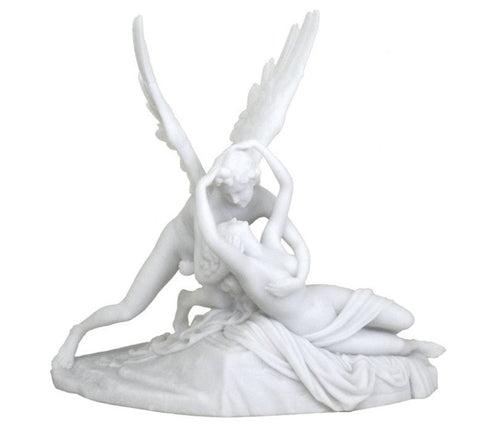 Cupid and Psyche Statue by Canova, White Resin, 27cm Italian Decor, Gift Idea