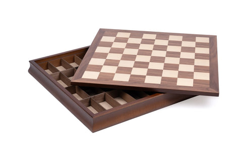 World War II Chess Set, Handcrafted Resin, Walnut Maple Board with Storage