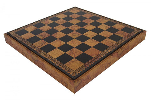 Faux Leather Chess Board with Storage, Checkers & Backgammon, 48x48cm Vintage