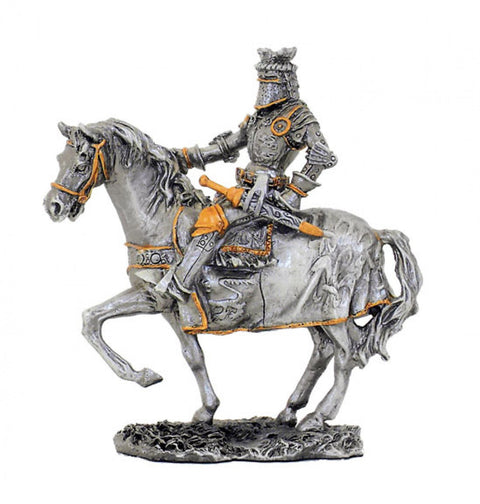 Hand-Painted Pewter Medieval Knight Figurine, 10cm, Made in Italy Gift