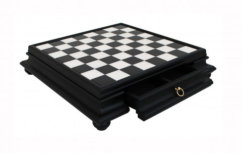 Italian Handmade Wooden Chess Set with Marble Board & Drawer, Weighted Pieces