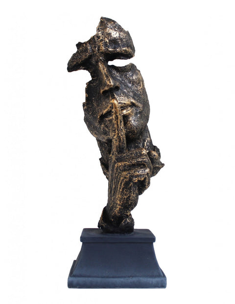 Silence Statue Bronze Finish Resin 36cm Italian Handcrafted Home Decor Gift