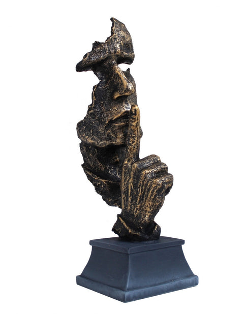 Silence Statue Bronze Finish Resin 36cm Italian Handcrafted Home Decor Gift