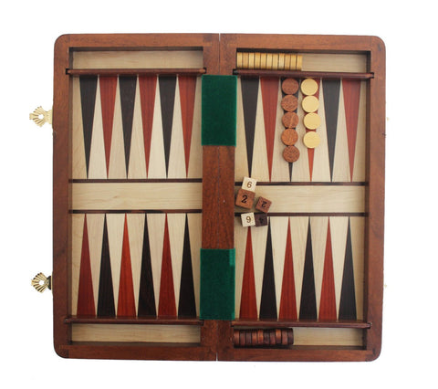 Italian Magnetic Wooden Chess Set 25x25cm Travel + Checkers & Backgammon