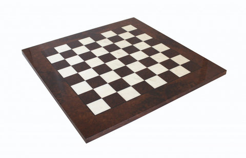 Handmade Walnut Chess Board 51x51 cm, 5 cm Squares, Made in Italy