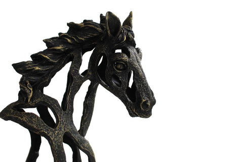 Modern Bronze Horse Head Statue, Resin Sculpture, Italian Home Decor 30cm