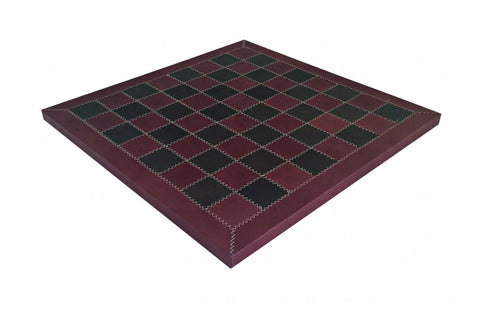 Italian Mahogany Chess Set with Weighted Pieces & Genuine Leather Board