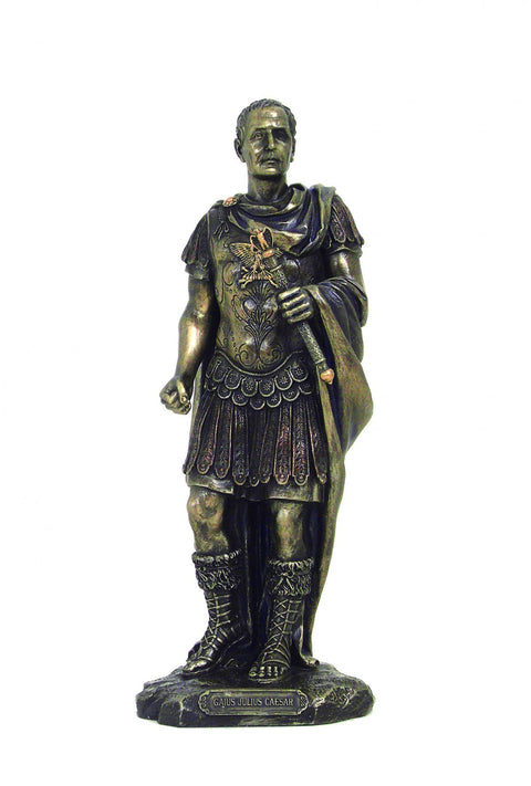 Julius Caesar Statue 25cm - Bronze Finish Resin Roman Figurine, Made in Italy