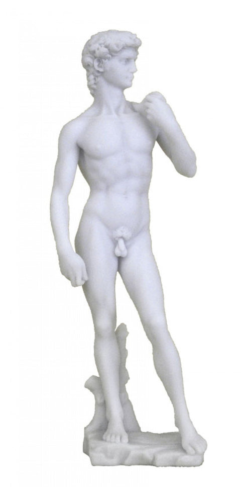 Michelangelo David Statue 32cm – White Resin Italian Sculpture Home Decor Gift