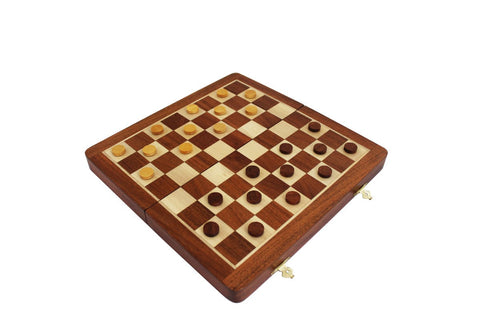Travel Magnetic Wooden Chess Set, Folding Board, Checkers & Backgammon, 30cm