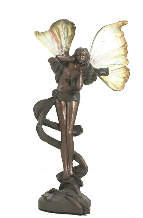 Catkin Fairy Statue, 11cm Bronze-Tone Resin, Hand-Finished, Made in Italy