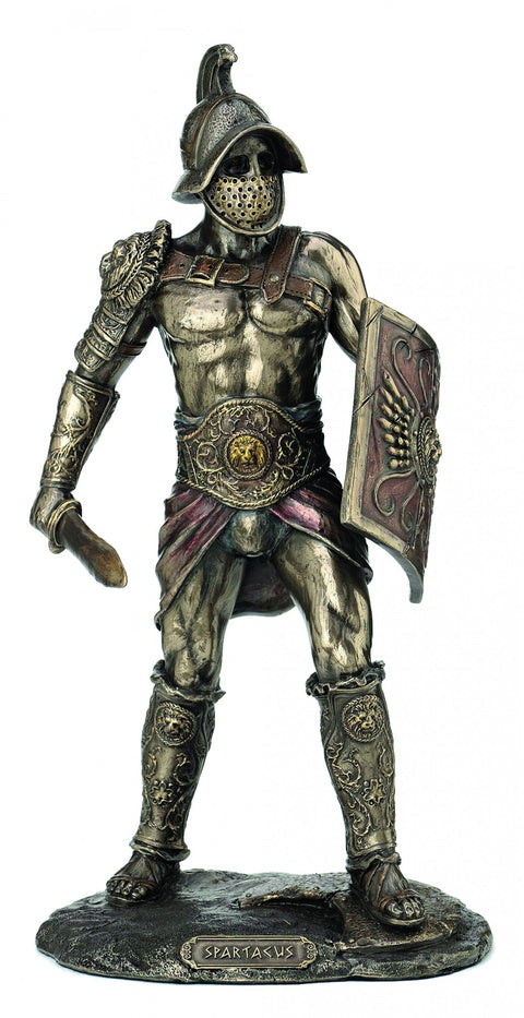Roman Gladiator Murmillo Statue, Bronze Resin Figurine, 26cm, Made in Italy