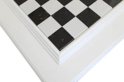Handmade Luxury Chess Set, Metal & Wood Pieces, Marble Board with Drawer
