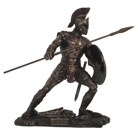Achilles Bronze Resin Statue 22cm – Handmade Greek Hero Decor, Made in Italy