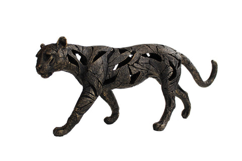 Modern Panther Statue Bronze Resin Sculpture 44cm Italian Animal Decor