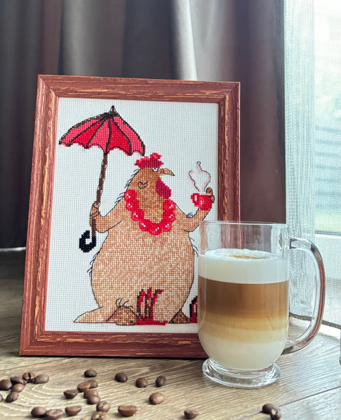 Coffee Break - Cross Stitch Kit by Aine