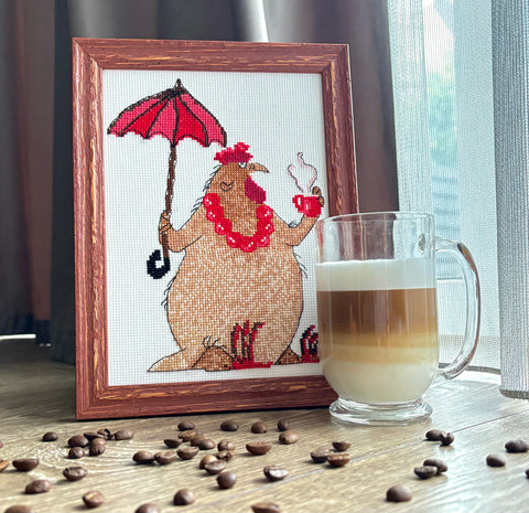 Coffee Break - Cross Stitch Kit by Aine