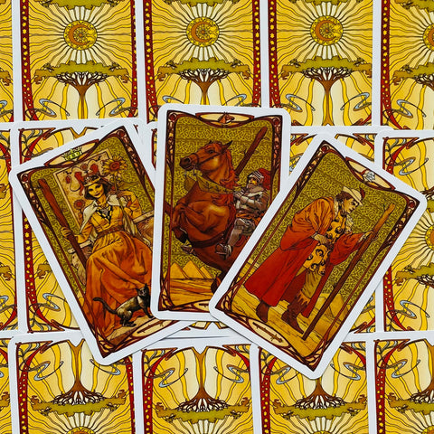Golden Art Nouveau Tarot Mini cards deck Lo Scarabeo