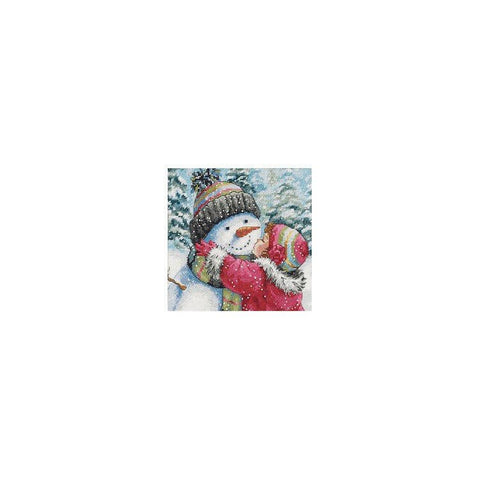 A Kiss for Snowman (15.2 x 15.2 cm) - Cross Stitch Kit by DIMENSIONS - Hobby.lt 🇬🇧