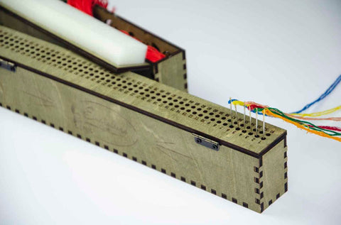 Wooden Needle Organizer for Embroidery and Sewing, 100-Hole Stable Base, Carpathian Fir, Natural Wood, Embroidery Craft