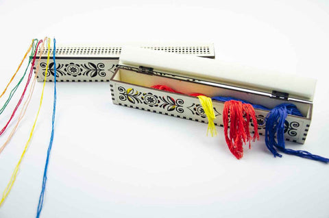 Embroidery Needle Organizer with Wooden Base, Ivory, 100 Holes, Sewing and Craft Needle Holder by Embroidery Craft