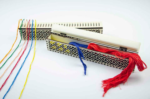 Wooden Embroidery Needle Organizer, 60 Holes, Ivory, Sewing and Craft Needle Storage, Embroidery Craft