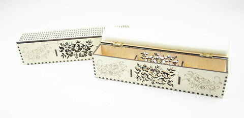 Wooden Needle Organizer for Embroidery and Sewing, 200 Holes, Ivory, Embroidery Craft