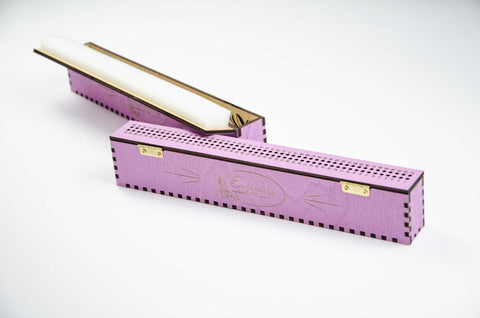 Wooden Needle Organizer with 100 Holes, Lavender Design, Embroidery, Sewing and Beading Storage, Embroidery Craft