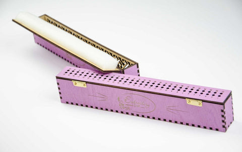 Wooden Embroidery Needle Organizer, 60 Holes, Lavender Design, Natural Wood, Embroidery, Cross Stitch and Sewing Needles, Embroidery Craft