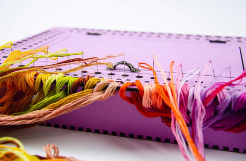 Wooden Needle Organizer with 66 Holes, Lavender Motif for Embroidery, Cross Stitch, Tapestry and Sewing Needles