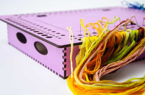 Wooden Needle Organizer with 66 Holes, Lavender Motif for Embroidery, Cross Stitch, Tapestry and Sewing Needles
