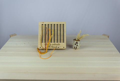 Wooden Needle Organizer with 120 Holes for Embroidery, Sewing, Cross Stitch and Beading Needles, Natural Wood, Embroidery Craft