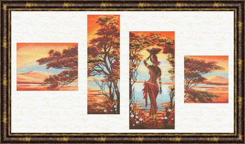 AI013 Orange River Cross Stitch Kit from Golden Fleece - Hobby.lt 🇬🇧